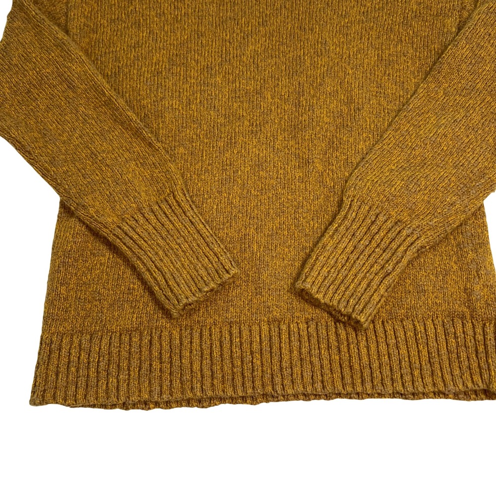 L.L.Bean Women's Sweater Small Brown Mustard Knit Crewneck Cozy Fall Pullover - Picture 4 of 8